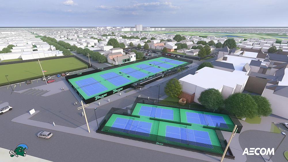 An illustration of the tennis courts.