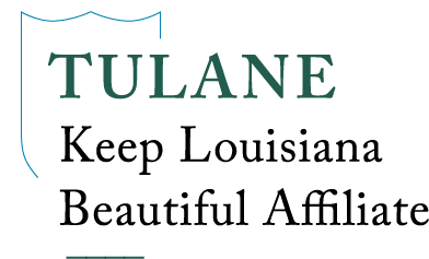 An image of the Tulane University shield and words that say: Tulane, Keep Louisiana Beautiful Affiliate.